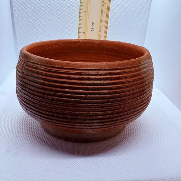 Vintage Studio Pottery Stoneware Tea Bowl, Powder Blue bands, Chawan Style - Picture 7 of 10